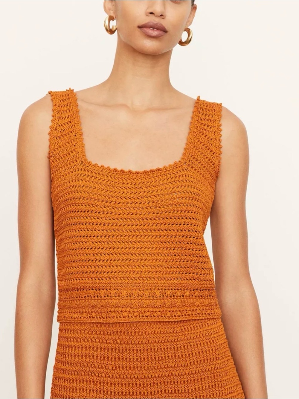 Vince. Crochet Square-Neck Camisole SZ S